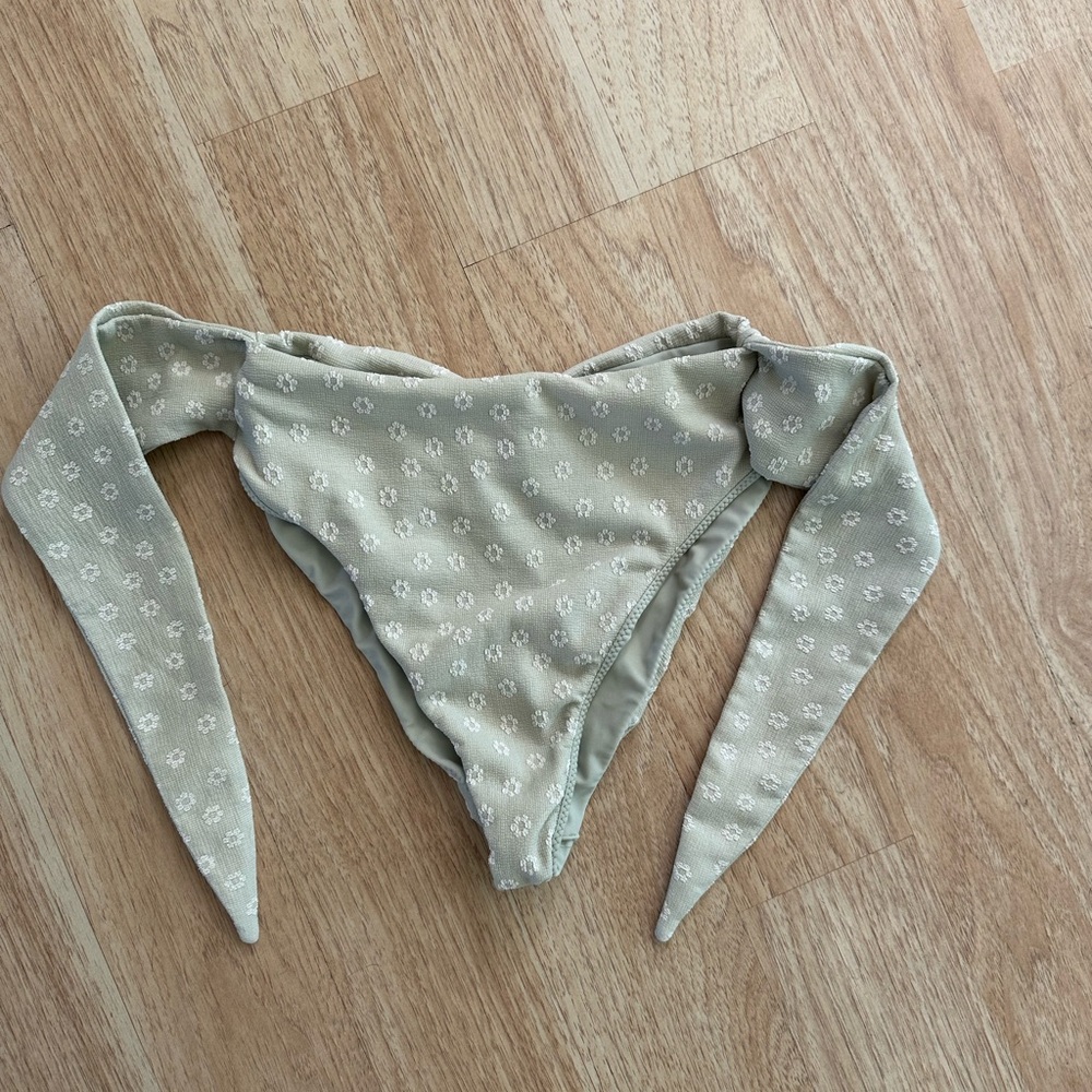 Montce Light Green Textured Bikini Bottom